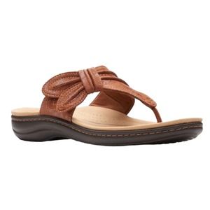 Clarks Women's Laurieann Rae Comfort Thong Sandals Tan Size 7